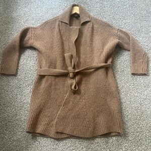MaxMara Tan Ribbed Knit Cardigan